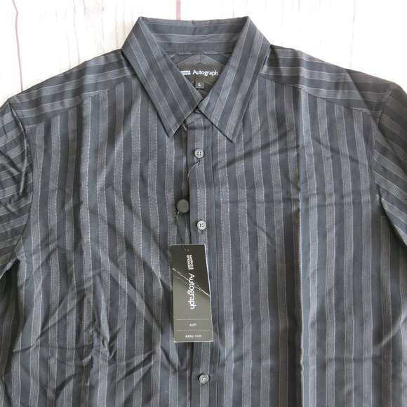 Marks & Spencer Autograph 100% Cotton Button Down Long Sleeve Shirt - Size Large - Picture 3 of 8
